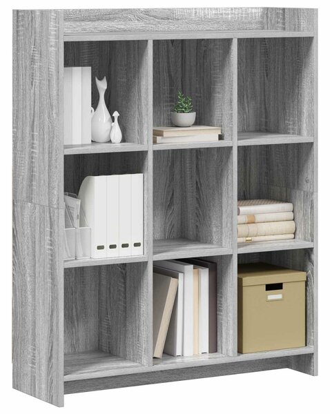 VidaXL Könyvszekrény Szürke Sonoma 87,5 x 30 x 111 cm Szerelt Fa