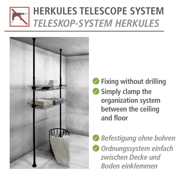 Fém gardrób rendszerező készlet 2 db-os Herkules – Wenko