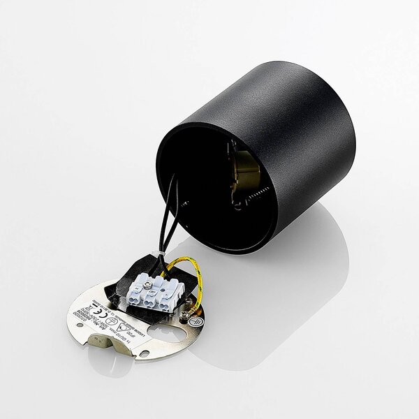Arcchio downlight Walza, fekete, fém, Ø 9,3cm, GU10, dimmelhető, Fekete, Folyosó, Alumínium, Modern