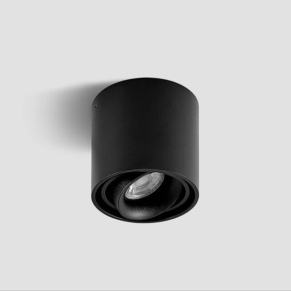 Arcchio downlight Walza, fekete, fém, Ø 9,3cm, GU10, dimmelhető, Fekete, Folyosó, Alumínium, Modern