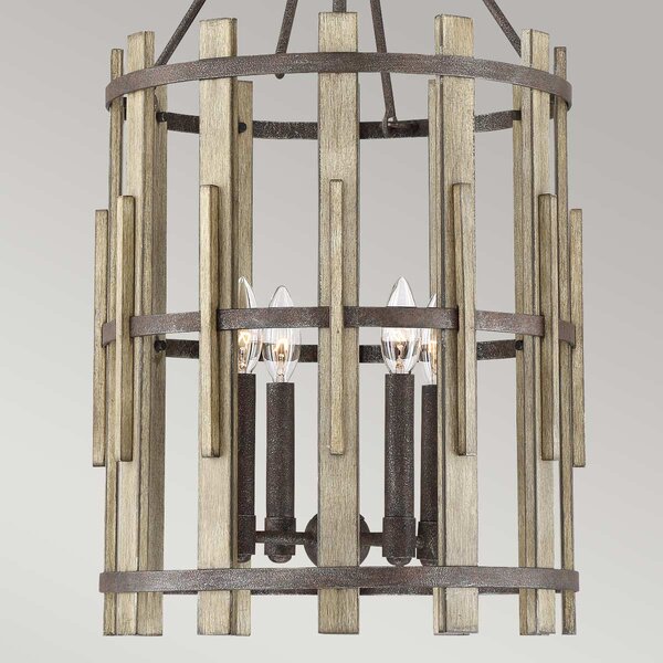 Quoizel loft függeszték wood hollow fekete falusias elsqz-wood-hollow-4p