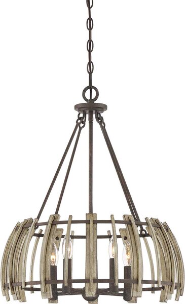 Quoizel loft függeszték wood hollow fekete falusias elsqz-wood-hollow-5p