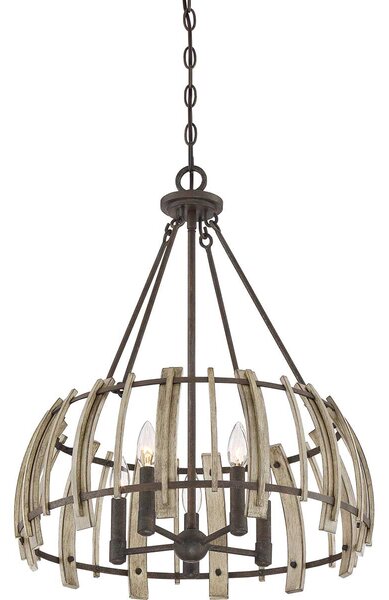 Quoizel loft függeszték wood hollow fekete falusias elsqz-wood-hollow-5p