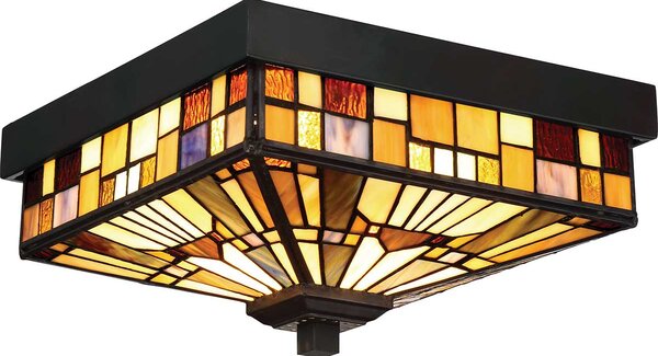 Quoizel klasszikus tiffany kültéri mennyezeti lámpa inglenook barna elsqz-inglenook-f IP44