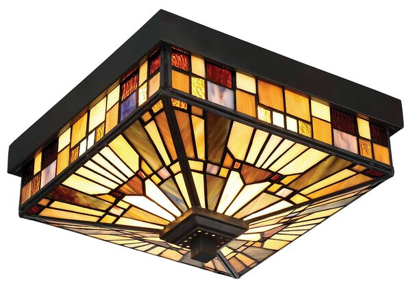 Quoizel klasszikus tiffany kültéri mennyezeti lámpa inglenook barna elsqz-inglenook-f IP44