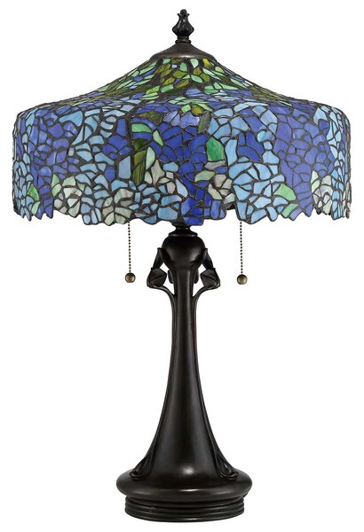 Quoizel klasszikus tiffany asztali lámpa cobalt barna színezett elsqz-cobalt-tl