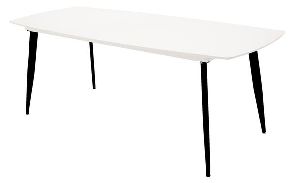 Asztal Dallas 131, Fekete, Fehér, 75x100x240cm, Közepes sűrűségű farostlemez, Fém