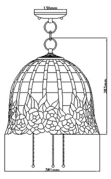 Quoizel klasszikus tiffany függeszték rosecliffe barna elsqz-rosecliffe-p