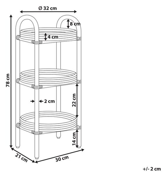 Kisasztal TROOLIE Rattan Természetes