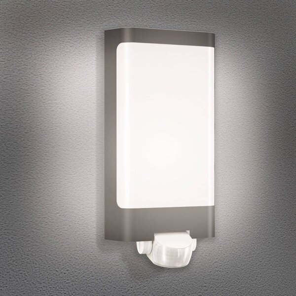 STEINEL L 240 S LED fali lámpa érzékelő, antracit, Fekete, Rozsdamentes acél, Modern