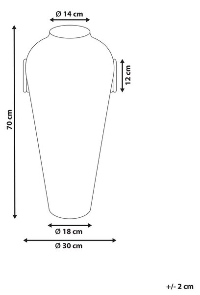 Dekor váza ELATIA Rattan 70 cm Természetes