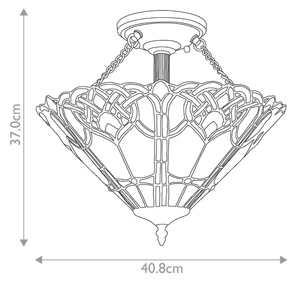 Quoizel klasszikus tiffany mennyezeti lámpa cambridge barna elsqz-cambridge-sf