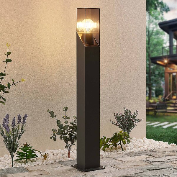 Lucande útvilágítás Fiola, 80 cm, antracit, IP54, dimmelhető, Fekete, Alumínium, Modern