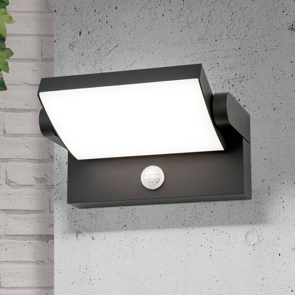ORION LED kültéri fali lámpa Ginger, érzékelő, antracit, IP54, Fekete, Alumínium, Modern