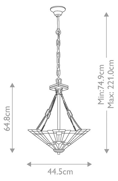 Quoizel klasszikus tiffany függeszték inglenook antik bronz színezett elsqz-inglenook-p-b