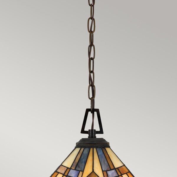 Quoizel klasszikus tiffany függeszték inglenook antik bronz színezett elsqz-inglenook-p-a