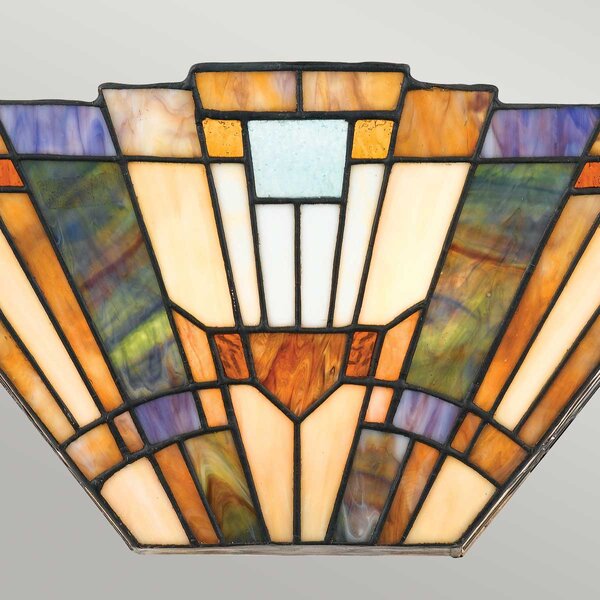 Quoizel klasszikus tiffany fali lámpa inglenook antik bronz színezett elsqz-inglenook-wu