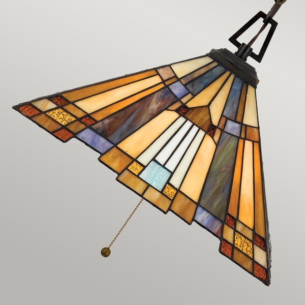 Quoizel klasszikus tiffany függeszték inglenook antik bronz színezett elsqz-inglenook-p-a