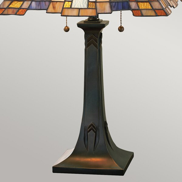 Quoizel klasszikus tiffany asztali lámpa inglenook antik bronz színezett elsqz-inglenook-tl