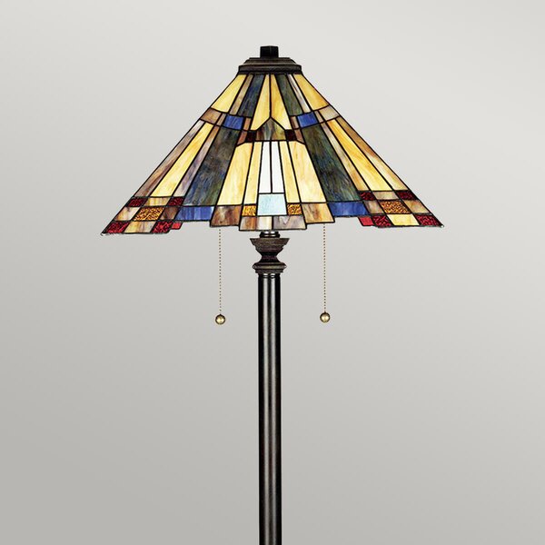 Quoizel klasszikus tiffany állólámpa inglenook antik bronz színezett elsqz-inglenook-fl