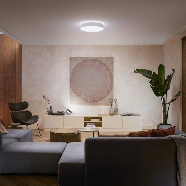 Philips Hue Enrave LED mennyezeti lámpa 42.5cm fehér, dimmelhető, Fehér / opál, Nappali / Étkező, fém, Modern