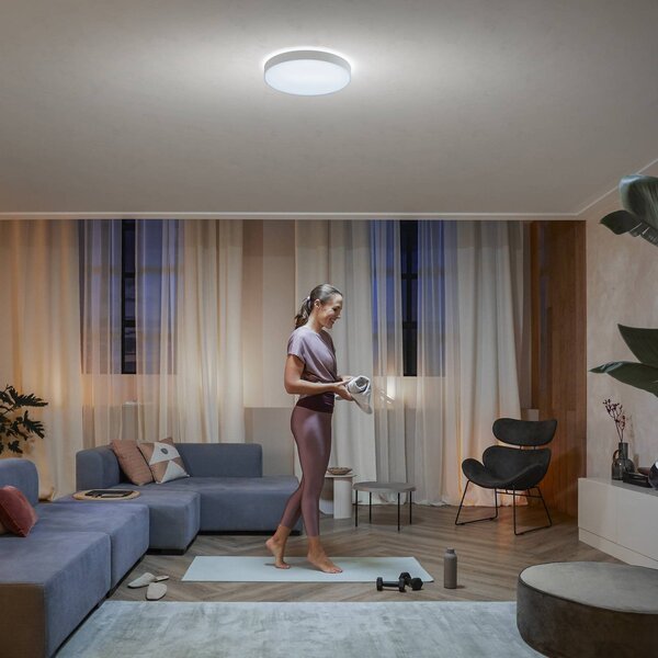 Philips Hue Enrave LED mennyezeti lámpa 42.5cm fehér, dimmelhető, Fehér / opál, Nappali / Étkező, fém, Modern