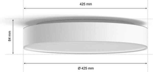 Philips Hue Enrave LED mennyezeti lámpa 42.5cm fehér, dimmelhető, Fehér / opál, Nappali / Étkező, fém, Modern