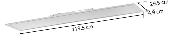 Briloner LED panel Piatto, érzékelő, 119,5 x 29,5 cm, Fehér / opál, Folyosó, fém, Modern