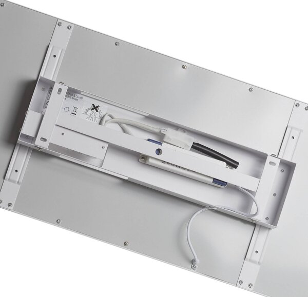 Briloner LED panel Piatto, érzékelő, 119,5 x 29,5 cm, Fehér / opál, Folyosó, fém, Modern