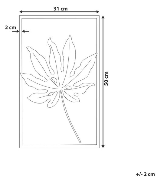 Fali Dekoráció Levél CURIUM Fém 50 cm Színes
