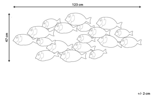 Fali Dekoráció Hal FERMIUM Fém 47 cm Színes