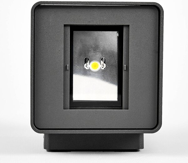 Lucande LED kültéri fali lámpa Aaron, antracit, IP54, fel/le, fel/le, Fekete, Alumínium, Modern