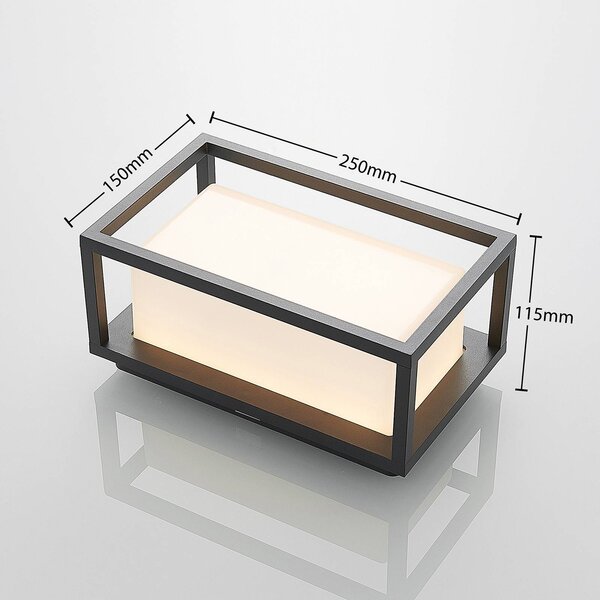 Lucande LED kültéri fali világítás Ilirian, antracit, alumínium, 15 cm, Fekete, Alumínium, Modern