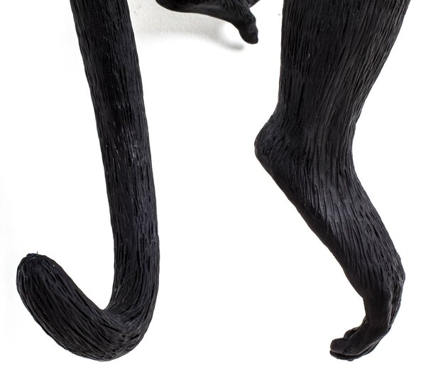 SELETTI LED dekor kültéri lámpa Monkey Lamp bal fekete, Fekete, Műanyag, Dizájn