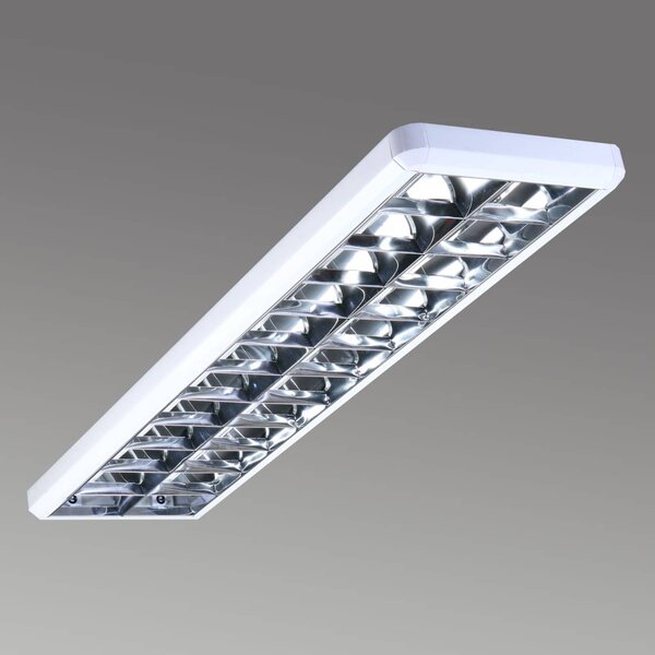 G & L Handels GmbH Raszteres lámpa 432, fehér, hossza 124,5 cm, dimmelhető, Fehér / opál, Dolgozószoba / Iroda, fém, Modern