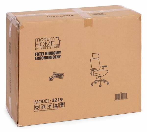 Ergonomikus forgószék irodába, állítható fejtámlával és karfával, fekete