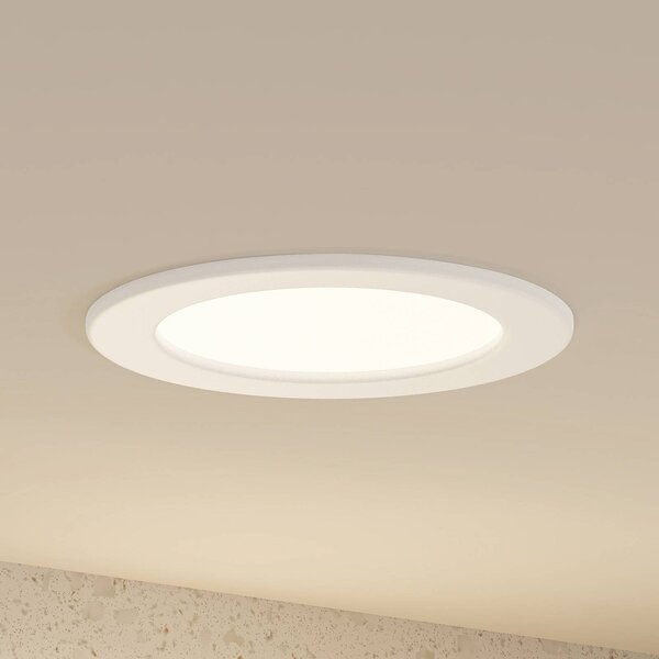 PRIOS Prios LED süllyesztett lámpa Cadance, fehér, 17 cm, 3 darabos készlet, CCT, dimmelhető, Fehér / opál, Fürdőszoba, Alumínium, Modern