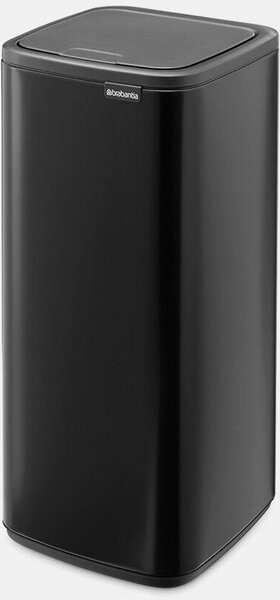 Brabantia Bo Touch Bin nyomófedeles hulladékgyűjtő, karcsú, négyzetes forma, műanyag tartály, 30L - O méret, acél, matt fekete - 238208
