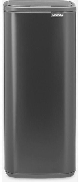 Brabantia Bo Touch Bin nyomófedeles hulladékgyűjtő, karcsú, négyzetes forma, műanyag tartály, 30L - O méret, acél, matt fekete - 238208