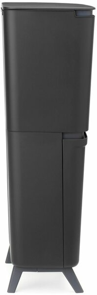 Brabantia SortUp Recycle Bin Hi 2 szintes szelektív hulladékgyűjtő torony lábakon, felhajtható fedéllel, 10+10+25L- J méret, műanyag, sötétszürke - 275043