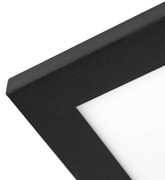 Lindby LED panel Lamin, fekete, 80 cm, CCT, fényerőszabályzó, távirányítóval, dimmelhető, Fekete, Nappali / Étkező, Modern