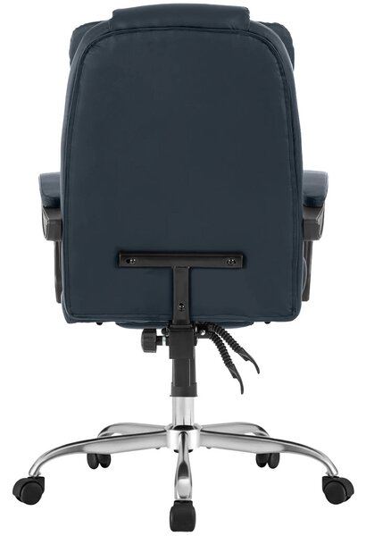 Quasar & Co.® irodai szék, Beta modell, ergonomikus, állítható magasságú, állítható háttámlával, kihúzható lábtartóval, 5 forgó görgős üléssel, krómozott lábtartóval, eko bőrrel, petrol szürk
