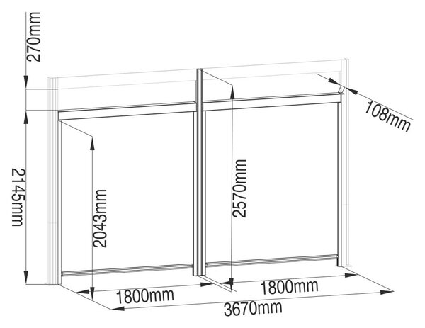 G21 kiegészítő oldalsó napellenző 4x2,6 m Trenton pergolához