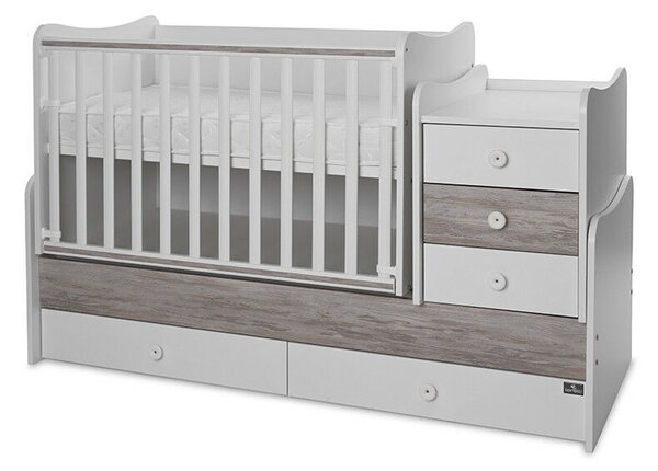 Lorelli Maxi Plus kombi ágy 70x160 - White &amp; Artwood ÚJ