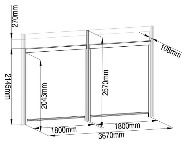 G21 kiegészítő oldalsó napellenző 4x2,6 m Trenton pergolához