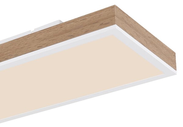 Globo LED mennyezeti lámpa Doro, hossza 80 cm, sötét fa, CCT, dimmelhető, Sötét fa, Nappali / Étkező, Fa, Modern