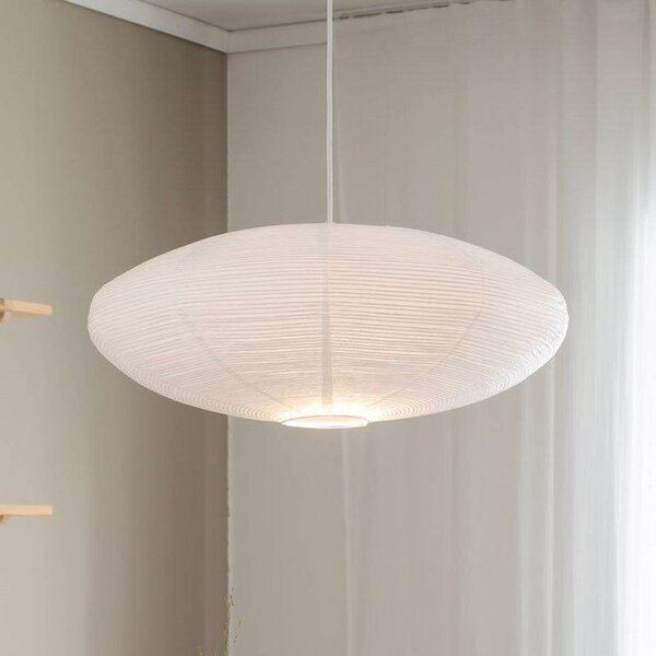 PR Home függőlámpa Yuni, fehér, Ø 60 cm, fehér felfüggesztés, E14, dimmelhető, Fehér / opál, Nappali / Étkező, Papír / lunolit / lunopal, Skandináv