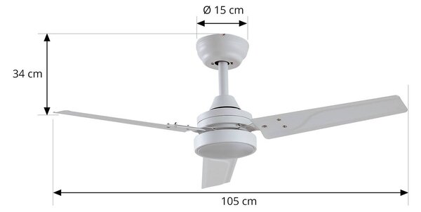 Lindby Aerallo LED mennyezeti ventilátor, fehér, CCT, csendes, Fehér / opál, Nappali / Étkező, fém, Modern