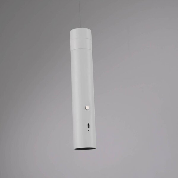 JUST LIGHT. GmbH LED tölthető függőlámpa Attach, fehér, vas, dimmelhető, Fehér / opál, Nappali / Étkező, fém, Modern