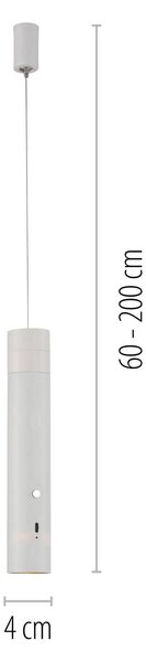 JUST LIGHT. GmbH LED tölthető függőlámpa Attach, fehér, vas, dimmelhető, Fehér / opál, Nappali / Étkező, fém, Modern